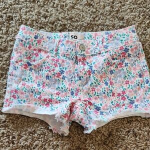 SO Floral Jean Shorts -Girls Sz 10
